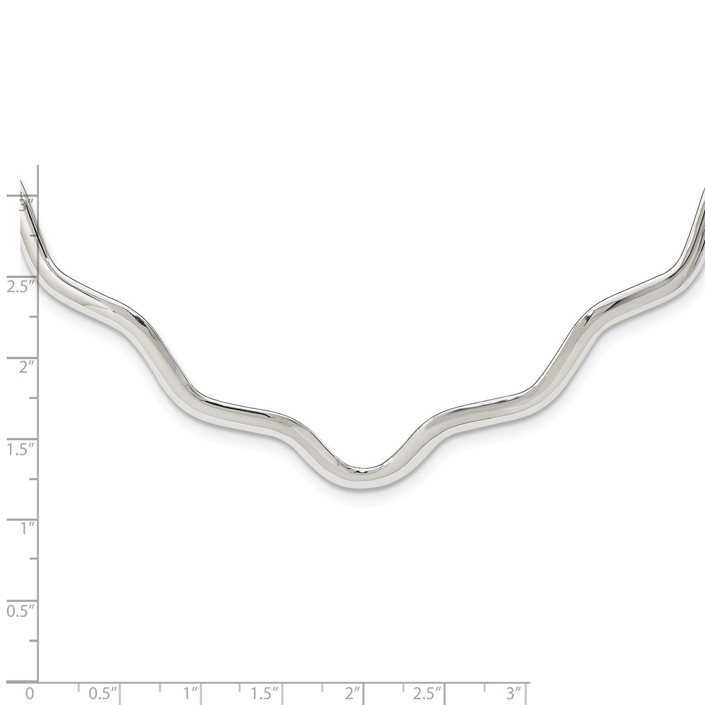 Sterling Silver Wavy V-Shape Neck Collar (QG1750)