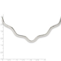 Sterling Silver Wavy V-Shape Neck Collar view 3