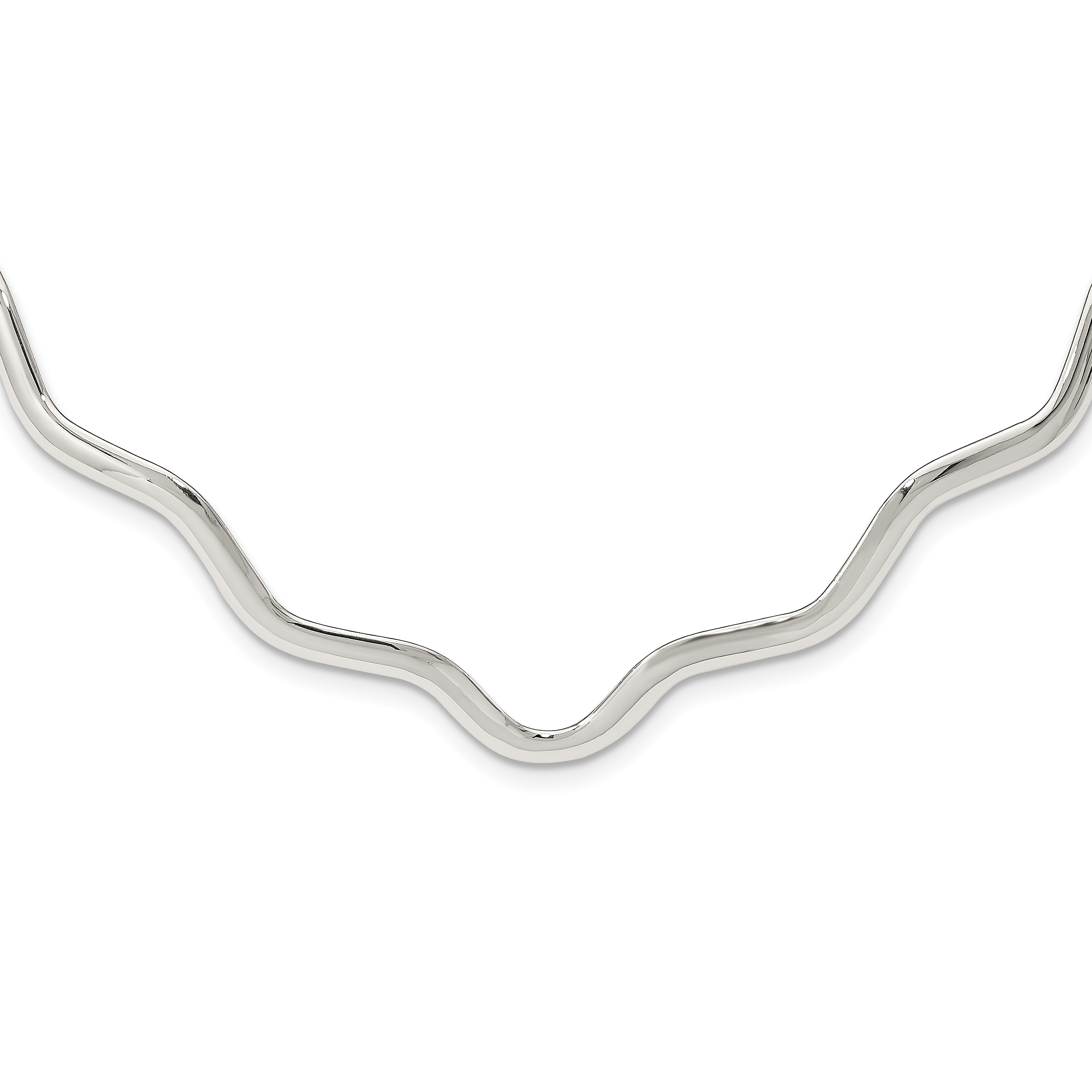 Sterling Silver Wavy V-Shape Neck Collar (QG1750)