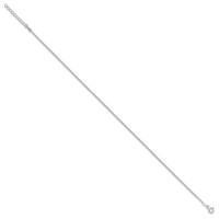 Sterling Silver 1.5mm Rolo Chain Plus 1 Inch Extender - Total 10 Inch Anklet, 9" view 2