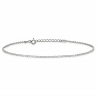 Sterling Silver 1.5mm Rolo Chain Plus 1 Inch Extender - Total 10 Inch Anklet, 9" view 4