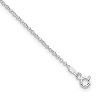 Sterling Silver 1.5mm Rolo Chain Plus 1 Inch Extender - Total 10 Inch Anklet, 9" view 1