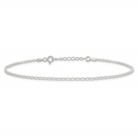Sterling Silver 2mm Rolo Chain Plus 1 Inch Extender - Total 10 Inch Anklet, 9" view 4