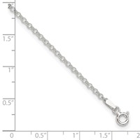 Sterling Silver 2mm Rolo Chain Plus 1 Inch Extender - Total 10 Inch Anklet, 9" view 3