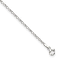 Sterling Silver 2mm Rolo Chain Plus 1 Inch Extender - Total 10 Inch Anklet, 9" view 1
