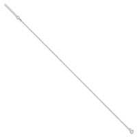 Sterling Silver 1.3mm Singapore Chain Plus 1 Inch Extender - Total 10 Inch Anklet, 9" view 2