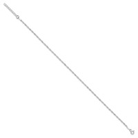 Sterling Silver 1.5mm Singapore Chain Plus 1 Inch Extender - Total 10 Inch Anklet, 9" view 2