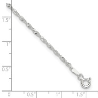 Sterling Silver 1.5mm Singapore Chain Plus 1 Inch Extender - Total 10 Inch Anklet, 9" view 5