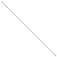 Sterling Silver 1.8mm Singapore Chain Plus 1 Inch Extender Chain - Total 10 Inch Anklet, 9" view 2