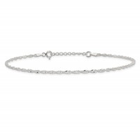 Sterling Silver 1.8mm Singapore Chain Plus 1 Inch Extender Chain - Total 10 Inch Anklet, 9" view 4