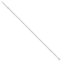 Sterling Silver 2mm Singapore Chain Plus 1 Inch Extender Chain - Total 10 Inch Anklet, 9" view 2