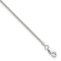 Sterling Silver 1.5mm Round Snake Chain Plus 1 Inch Extender - Total 10 Inch Anklet, 9" view 1
