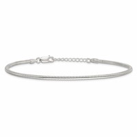 Sterling Silver 2.5mm Snake Chain Plus 1 Inch Extender - Total 10 Inch Anklet, 9" view 4