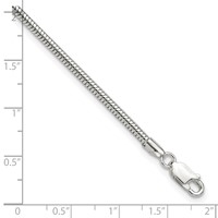 Sterling Silver 2.5mm Snake Chain Plus 1 Inch Extender - Total 10 Inch Anklet, 9" view 3