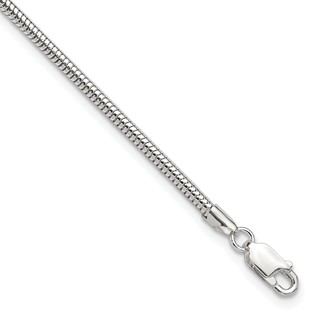 Sterling Silver 2.5mm Snake Chain 10 inch Plus 1 inch Extender - Total 11 inch Anklet