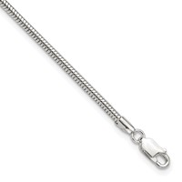 Sterling Silver 2.5mm Snake Chain Plus 1 Inch Extender - Total 10 Inch Anklet, 9" view 1