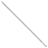 Sterling Silver 3mm Solid Double Rolo Link Charm Bracelet, 7" view 2