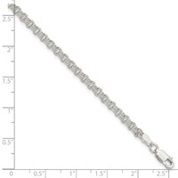 Sterling Silver 3mm Solid Double Rolo Link Charm Bracelet, 7" view 4