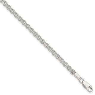 Sterling Silver 3mm Double Link Charm Bracelet