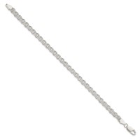 Sterling Silver 4mm Solid Double Rolo Link 7 Inch Charm Bracelet view 2