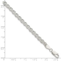 Sterling Silver 4mm Solid Double Rolo Link 7 Inch Charm Bracelet view 4
