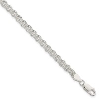 Sterling Silver 4mm Solid Double Rolo Link 7 Inch Charm Bracelet view 1