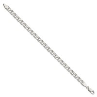 Sterling Silver 6mm Solid Double Link 6 Inch Charm Bracelet view 2