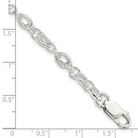 Sterling Silver 5.1mm Solid Fancy Link Bracelet, 7.5" view 4