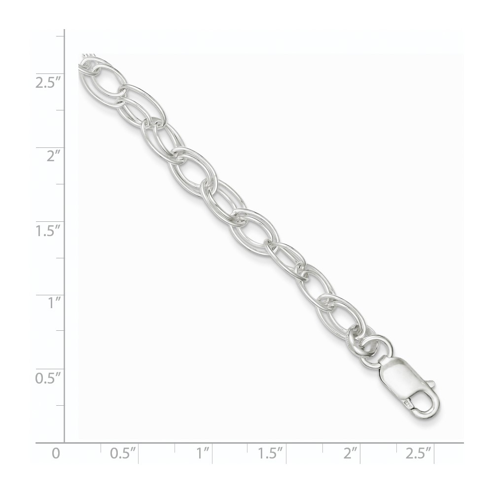 Sterling Silver 6mm Double Link Bracelet (QG2220-7.5)