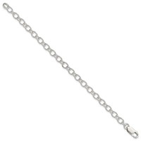 Sterling Silver 6mm Solid Fancy Cable Link Bracelet, 7.5" view 2