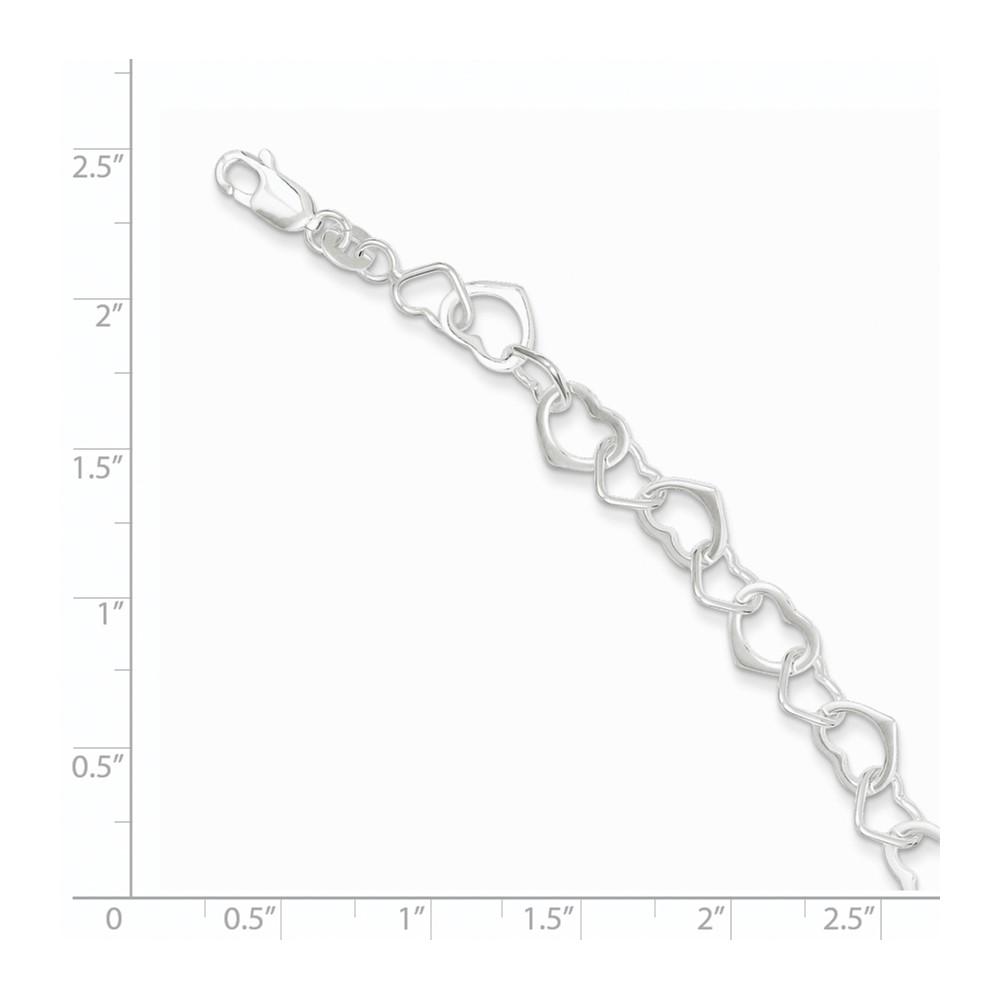 Sterling Silver Hearts Bracelet (QG2260-7.5)