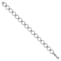 Sterling Silver Polished 10mm Fancy Circle Bracelet, 7.5" view 2