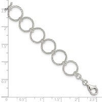 Sterling Silver Polished 10mm Fancy Circle Bracelet, 7.5" view 5