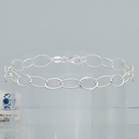 Sterling Silver 7mm Solid Fancy Cable Link Bracelet, 7.5" view 3