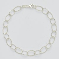 Sterling Silver 7mm Solid Fancy Cable Link Bracelet, 7.5" view 4
