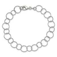 Sterling Silver Polished 11mm Fancy Circles Bracelet, 7.5" view 3