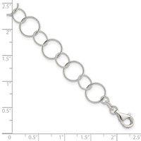 Sterling Silver Polished 11mm Fancy Circles Bracelet, 7.5" view 4