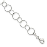 Sterling Silver Polished 11mm Fancy Circles Bracelet, 7.5" view 1