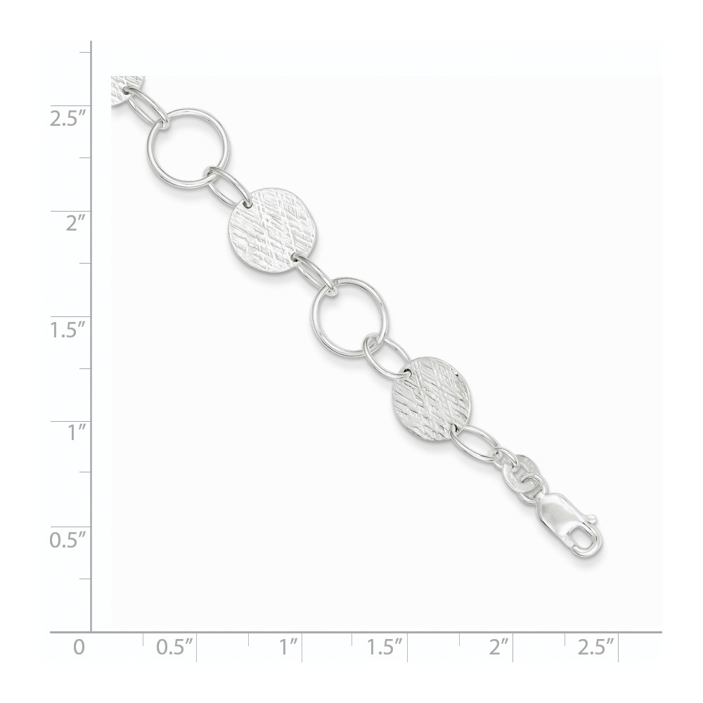 Sterling Silver Fancy Circle Bracelet (QG2341-7.5)