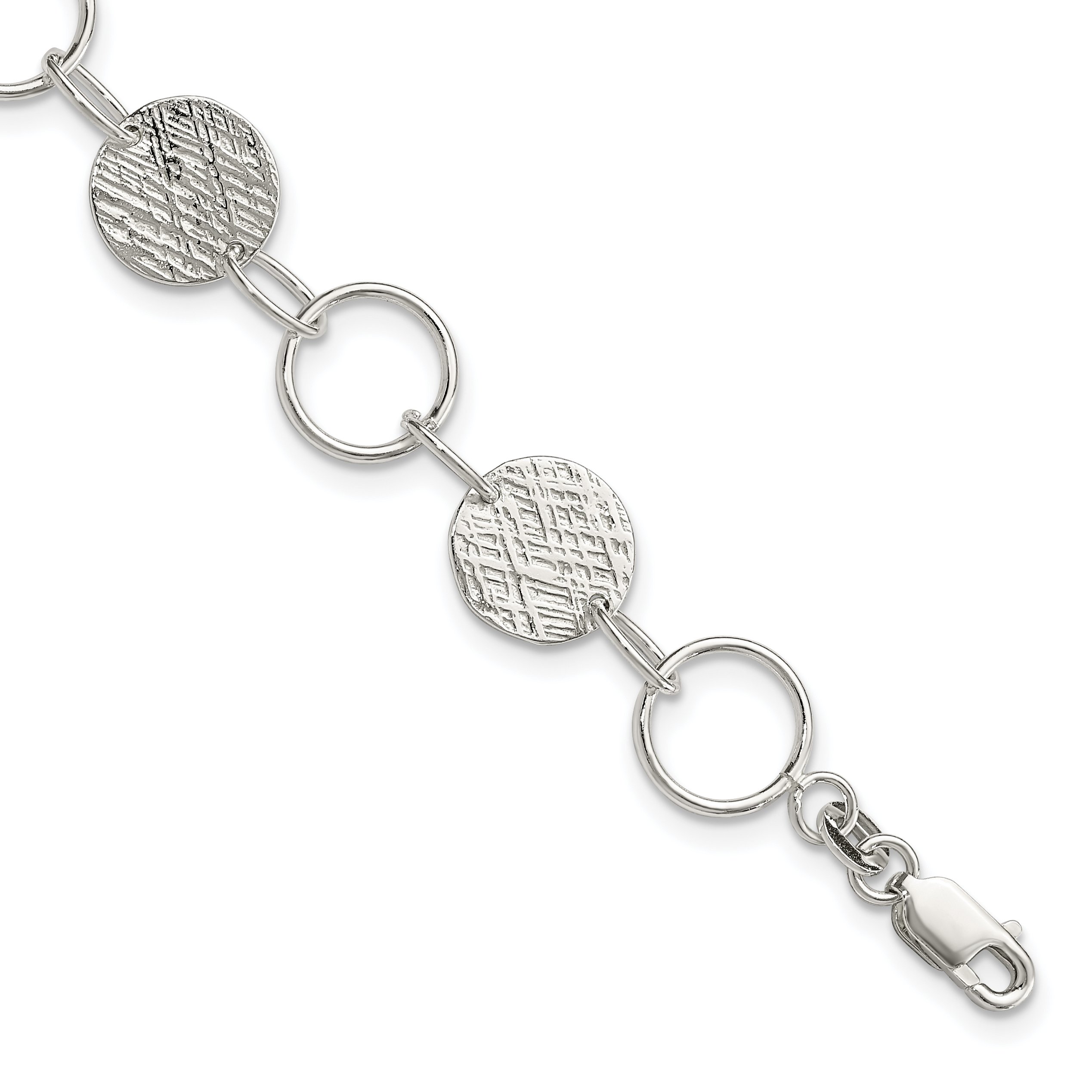Sterling Silver Fancy Circle Bracelet (QG2341-7.5)