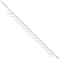 Sterling Silver Dangle Circles Anklet view 2