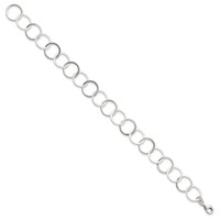 Sterling Silver Polished 11mm Circles Bracelet, 7.5" view 2
