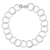 Sterling Silver Polished 11mm Circles Bracelet, 7.5" view 3
