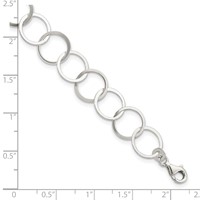 Sterling Silver Polished 11mm Circles Bracelet, 7.5" view 4