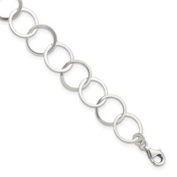 Sterling Silver Polished 11mm Circles Bracelet, 7.5" view 1
