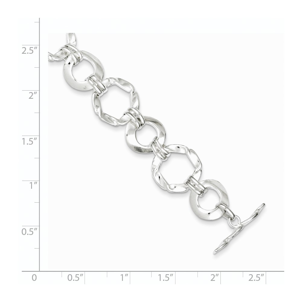 Sterling Silver Fancy Circle Link Bracelet (QG2361-7.5)