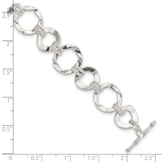 Sterling Silver Fancy Circle Link Bracelet