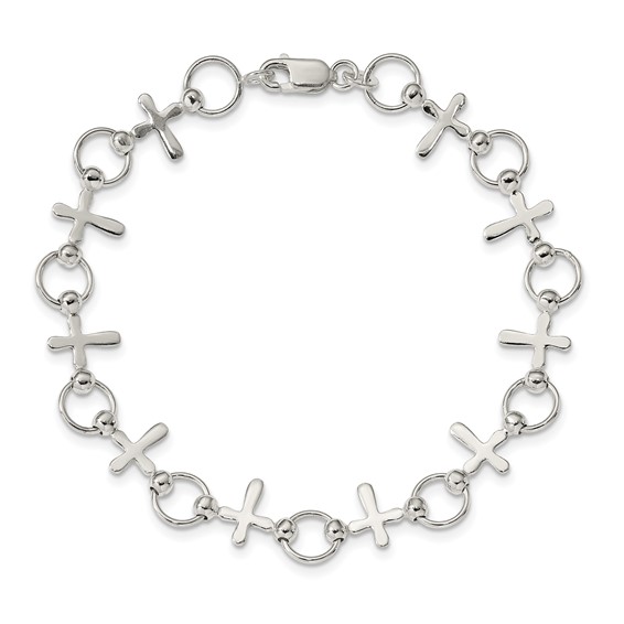 Sterling Silver Cross Bracelet