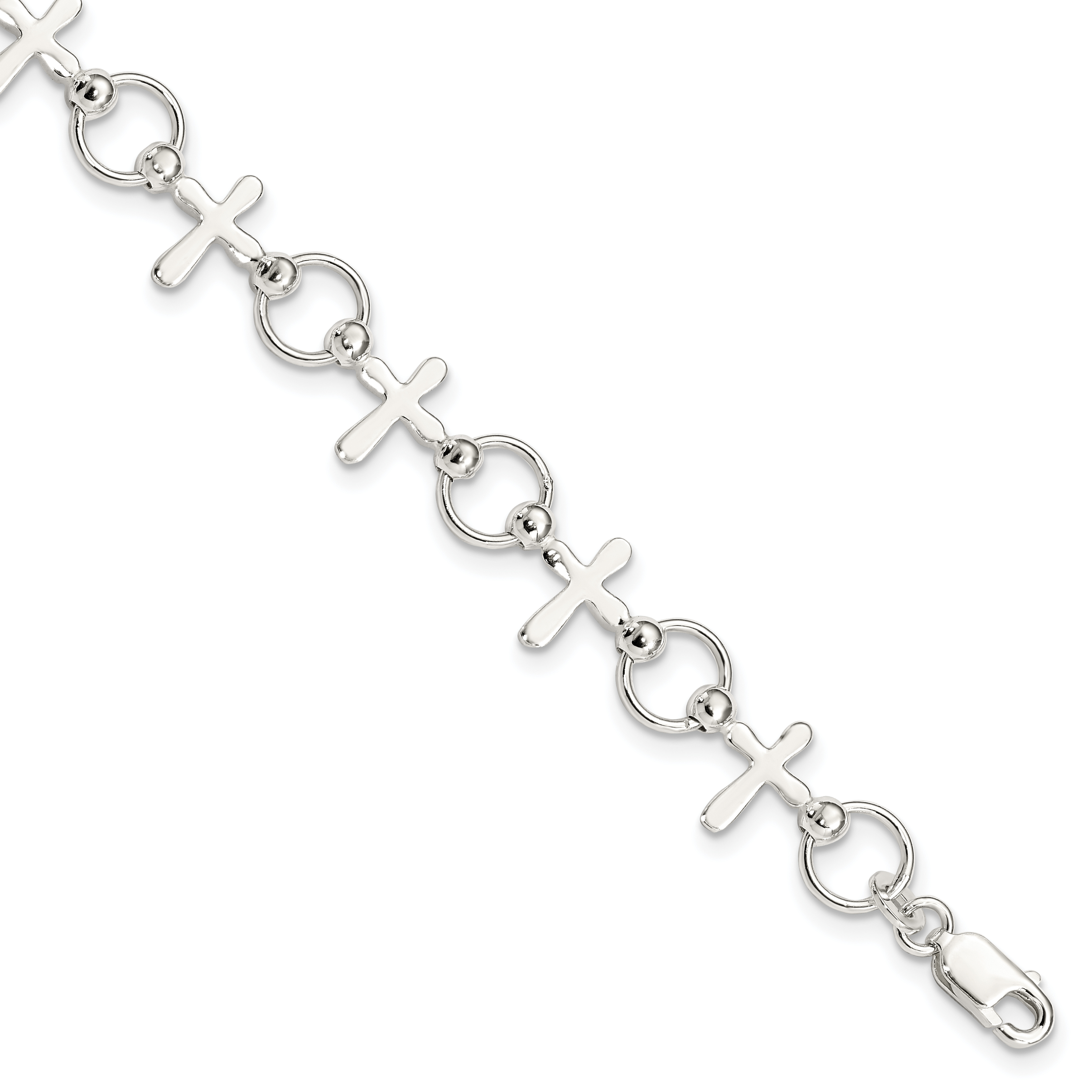 Sterling Silver Cross Bracelet (QG2404-7.5)