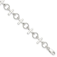 Sterling Silver Cross Bracelet view 1